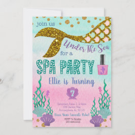 Mermaid Spa Birthday Uitnodiging