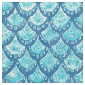 MERMAID SPARKLE Blue Fish Scaltern Stof (Close Up)