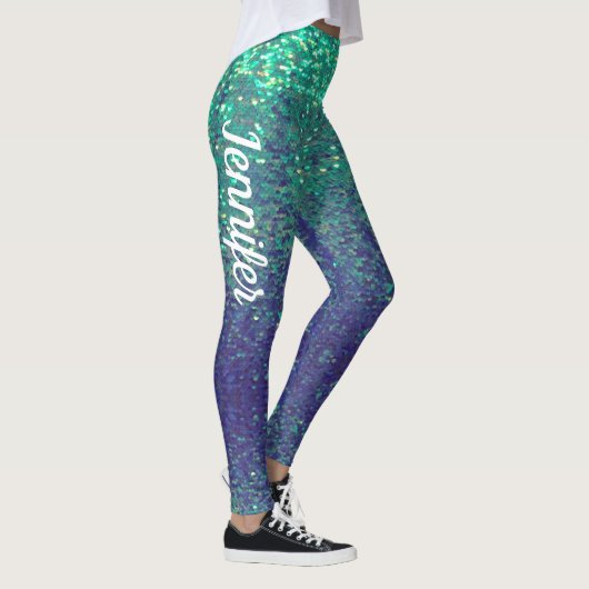 Mermaid Sparkle Scales Aqua leggings jogging NAME (Rechts)