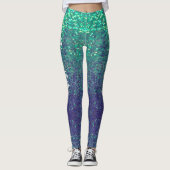 Mermaid Sparkle Scales Aqua leggings jogging NAME (Voorkant)