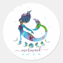 Mermaid spirituele dierenriem ronde sticker