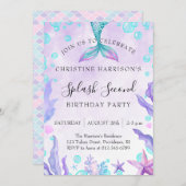 Mermaid Splash 2nd Birthday Kaart (Voorkant / Achterkant)