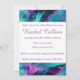 Mermaid Splash Abstract Baby shower Kaart