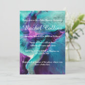 Mermaid Splash Abstract Baby shower Uitnodiging (Staand voorkant)