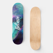 Mermaid Splash Abstract Believe Skateboard (Voorkant)