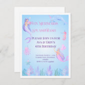 Mermaid Splish Splash Bash Verjaardag Uitnodiging (Voorkant / Achterkant)