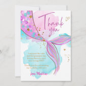 Mermaid Splish Splash Pool Girl Hartelijk dank Kaart (Voorkant)