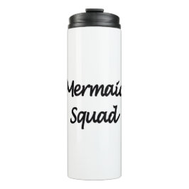 Mermaid Squad Black, alleen maar letters Thermosbeker
