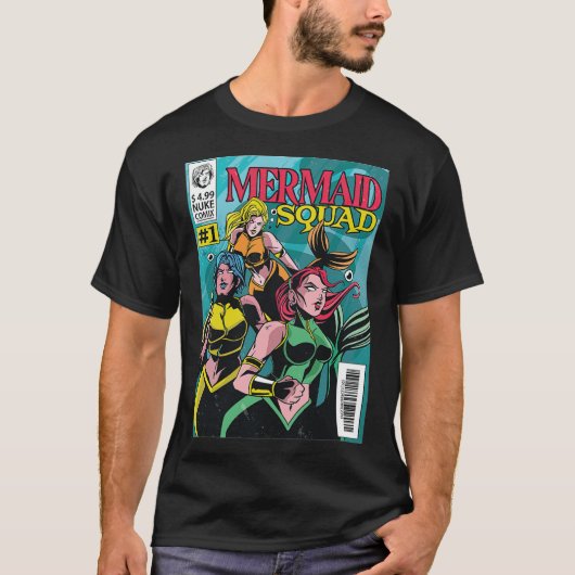 Mermaid Squad Comic Book animal grappig - T-shirt (Voorkant)