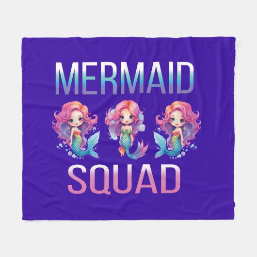 Mermaid Squad Fleece Deken (Voorkant (Horizontaal))