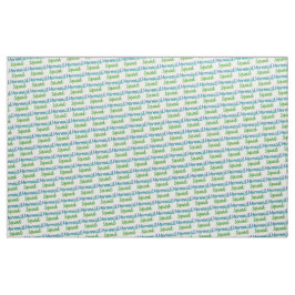 Mermaid Squad Green en Blue Lettering Stof