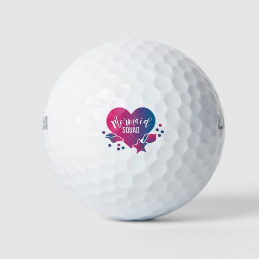 Mermaid Squad, Heart en Seashells Golfballen (Voorkant)