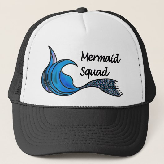 Mermaid Squad in blut Trucker Pet (Voorkant)