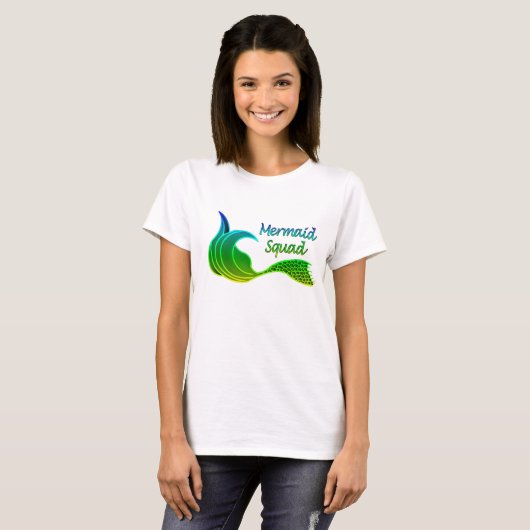 Mermaid Squad in Green T-shirt (Voorkant volledig)