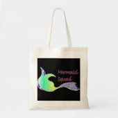 Mermaid Squad in neonkleuren Tote Bag (Voorkant)