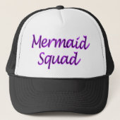 Mermaid Squad in paarse tekst Trucker Pet (Voorkant)