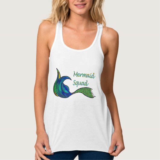 Mermaid Squad in schaduwen van groen Tanktop (Voorkant)