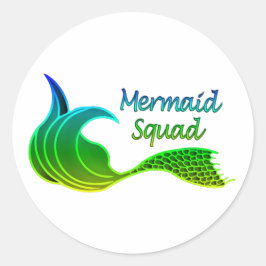 Mermaid Squad in vivid greens op stickers