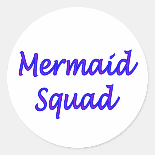 Mermaid Squad-letters op een sticker (Voorkant)