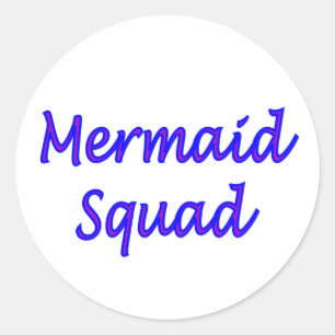 Mermaid Squad letters op een sticker
