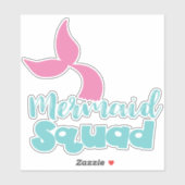 Mermaid Squad, Mermaid Tail, Mermaid Silhouette Sticker (Vel)