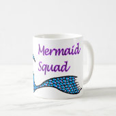 Mermaid Squad met blauwe zeemeermin op een mok (Voorkant rechts)