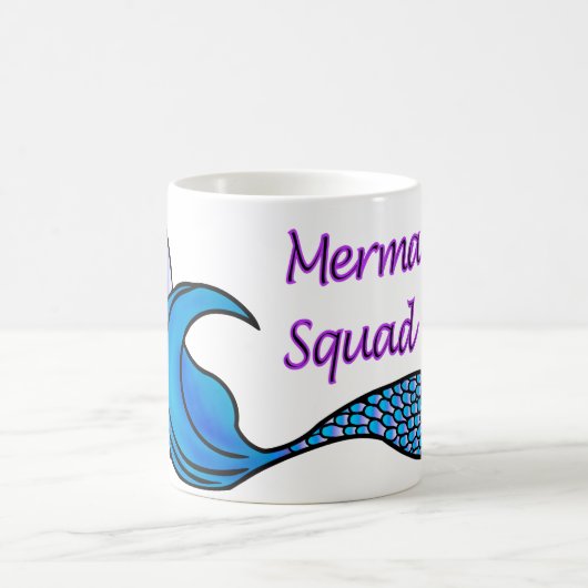 Mermaid Squad met blauwe zeemeermin op een mok (Center)