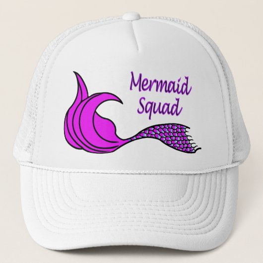 Mermaid Squad met felroze zeemietstaart Trucker Pet (Voorkant)