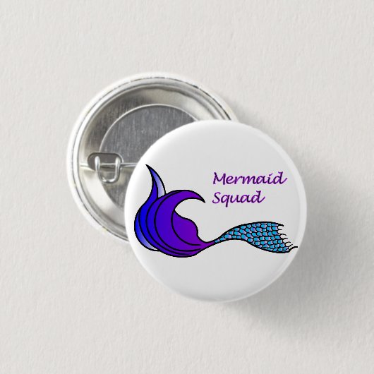 Mermaid Squad met paarse en blauwe staartknop Ronde Button 3,2 Cm (Voorkant /achterkant)