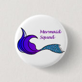 Mermaid Squad met paarse en blauwe staartknop Ronde Button 3,2 Cm (Voorkant)