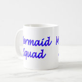 Mermaid Squad met paarse letters/roze Koffiemok (Voorkant links)