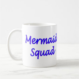 Mermaid Squad met paarse letters/roze Koffiemok