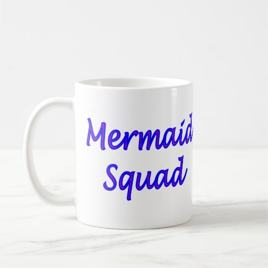 Mermaid Squad met paarse letters/roze Koffiemok (Links)