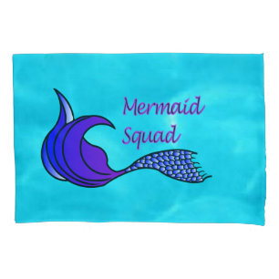 Mermaid Squad met paarse zeemeerminstaart kussensl Kussensloop