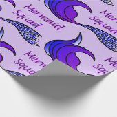 Mermaid Squad met paarse zeemeerstaart Cadeaupapier (Hoek)