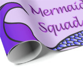 Mermaid Squad met paarse zeemeerstaart Cadeaupapier (Rol Hoek)