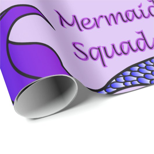 Mermaid Squad met paarse zeemeerstaart Cadeaupapier (Rol Hoek)