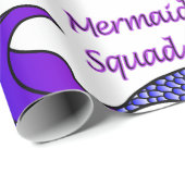 Mermaid Squad met paarse zeemeerstaart Cadeaupapier (Rol Hoek)