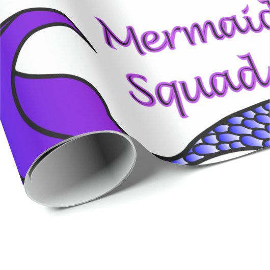 Mermaid Squad met paarse zeemeerstaart Cadeaupapier (Rol Hoek)