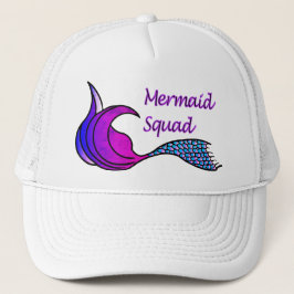 Mermaid Squad met roze, blauwe, paarse zeemietstaa Trucker Pet