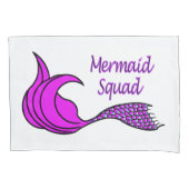 Mermaid Squad met roze zeemeerminstaart Kussensloo Kussensloop (Voorkant)