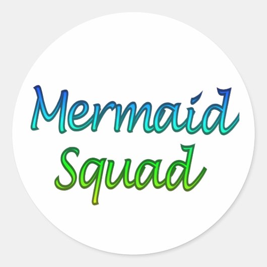 Mermaid Squad op een sticker (Voorkant)