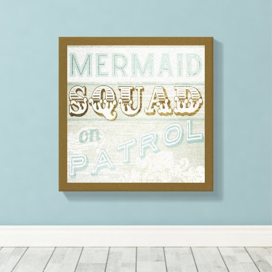 Mermaid Squad op Patrol Canvas Afdruk (Insitu (Houten vloer))