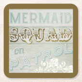 Mermaid Squad op Patrol Kartonnen Onderzetters (Voorkant)