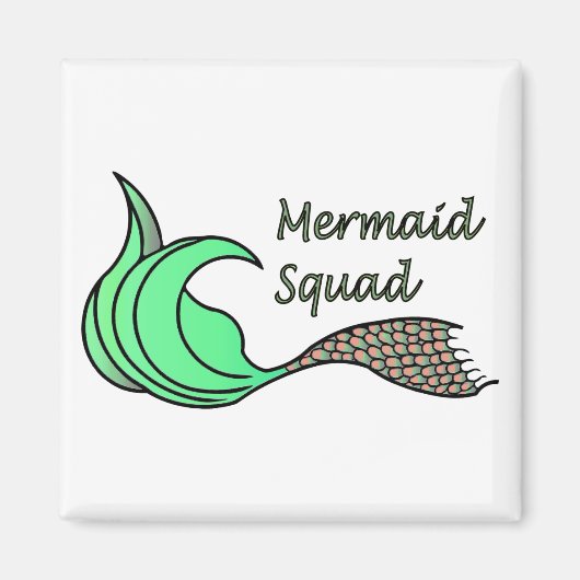 Mermaid Squad Oranje en Green Magneet (Voorkant)