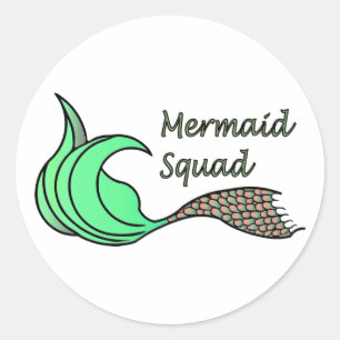 Mermaid Squad Oranje en Green stickers