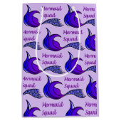 Mermaid Squad Paarse cadeau Medium Cadeauzakje (Voorkant)