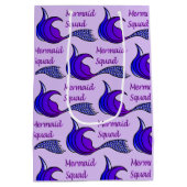 Mermaid Squad Paarse cadeau Medium Cadeauzakje (Achterkant)