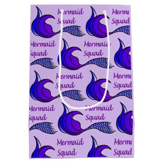 Mermaid Squad Paarse cadeau Medium Cadeauzakje (Achterkant)
