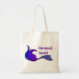 Mermaid Squad Paarse Staart Tote Bag